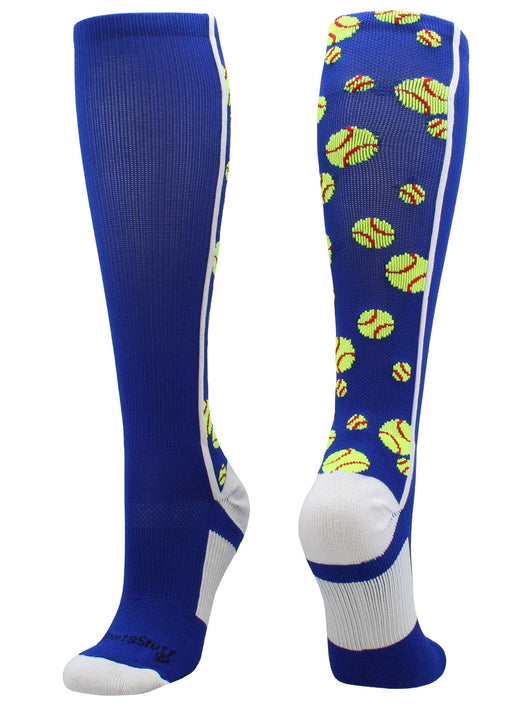 Crazy Softball Socks with Softballs over the calf (multiple colors)