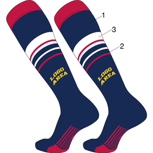 Custom Diamond Builder Baseball Socks Pattern 3 (Main/Accent 1/Accent 2, Large)