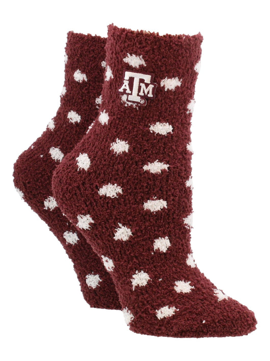 NCAA College Fuzzy Socks For Women & Men, Warm and Cozy Socks Womens Licensed Sock (Texas A&M Aggies, Medium)