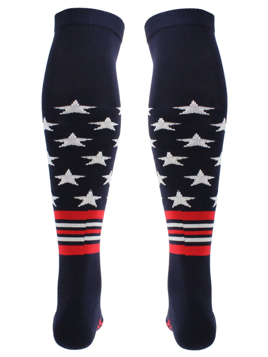 Freedom Baseball Socks USA Stripes Over the Knee