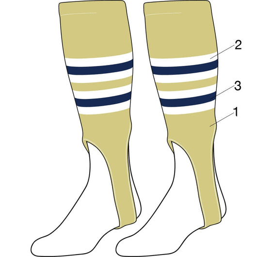 Custom Baseball Stirrups Pattern I (Base/Inner Stripes/Outer Stripes/Cut Length, Small)
