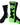 Lucky Clover Crew Socks (Black/Neon Green, Medium)