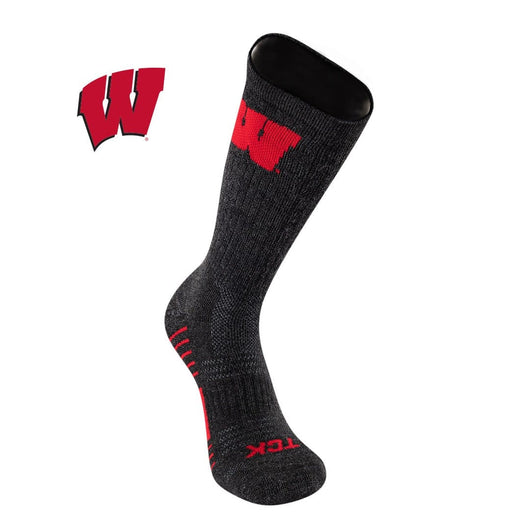 TCK University of Wisconsin Badgers Socks - Pure Merino Wool - Far Trek