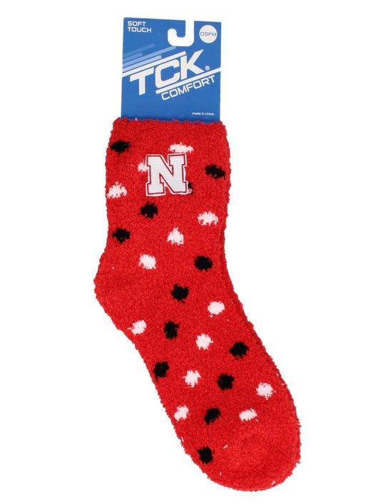NCAA College Fuzzy Socks For Women & Men, Warm and Cozy Socks Womens Licensed Sock (Nebraska Cornhuskers, Medium)