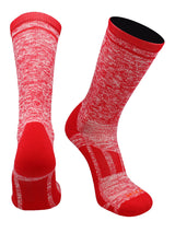 Heathered Crew Socks (Scarlet/White, X-Large)