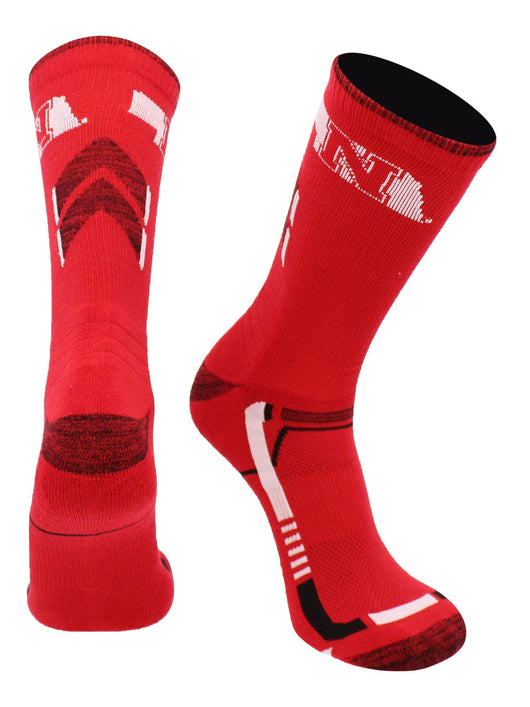 Nebrasksa Cornhuskers Champion Crew Socks (Red/Black, Large)