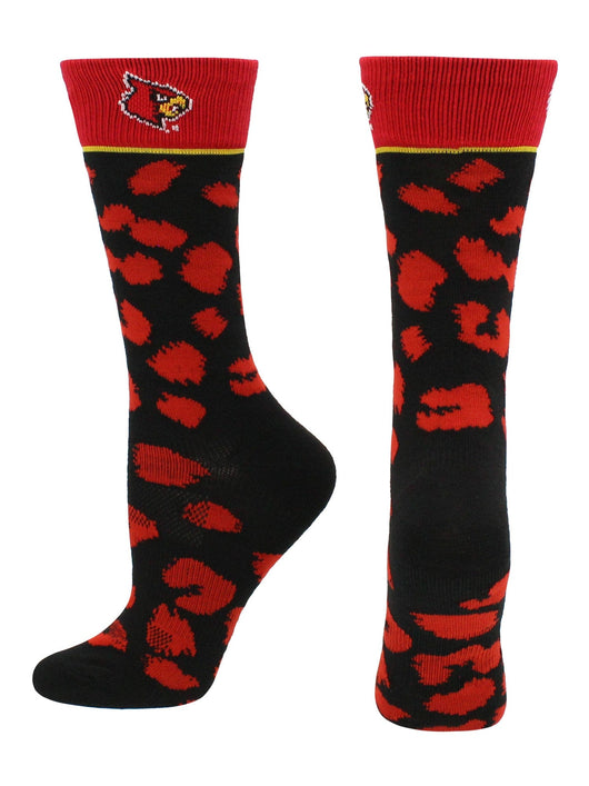 Louisville Cardinals Socks Womens Savage Crew Socks