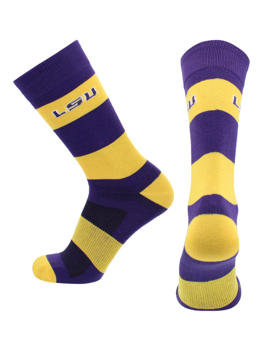 LSU Tigers Socks Game Day Striped Crew Socks