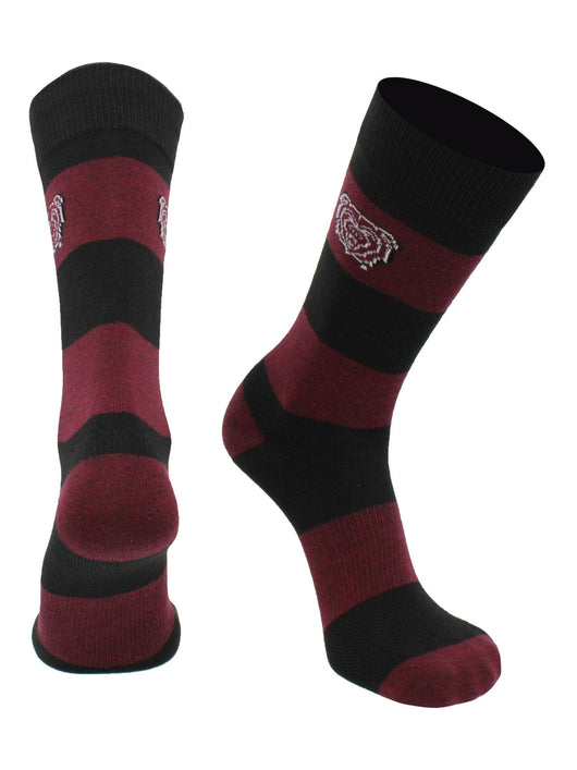 Missouri State Bears Game Day Striped Socks (Maroon/Black, Large)