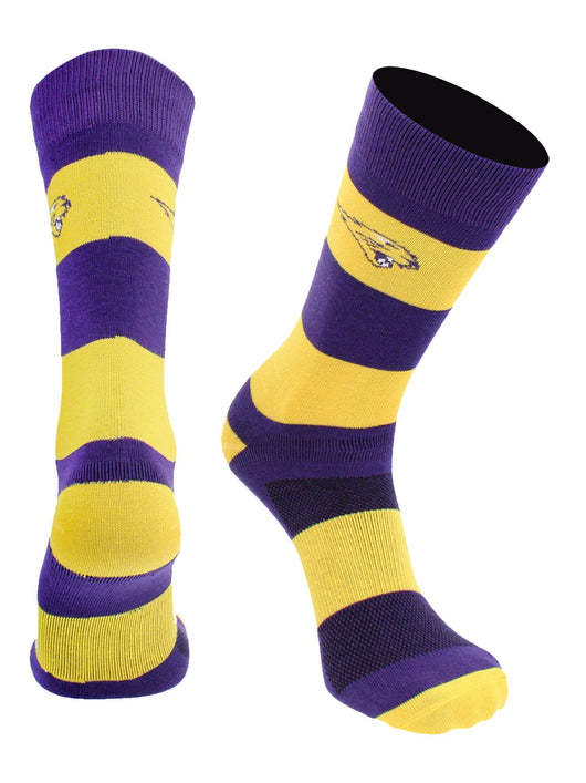 Northern Iowa Panthers Game Day Striped Socks (Purple/Gold, Large)