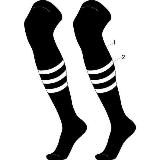 Custom Dugout Striped Over the Knee Baseball Socks Pattern B