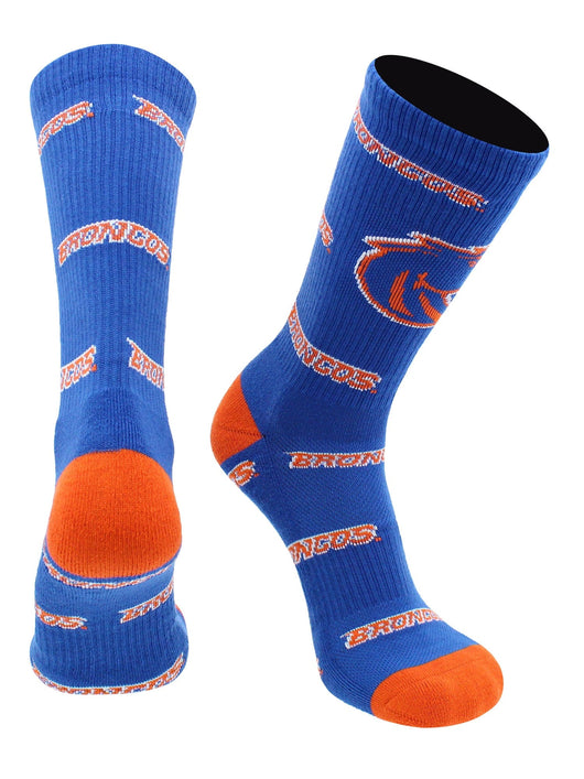 Boise State Broncos Socks Mayhem Crew Socks (Blue/Orange, Large)