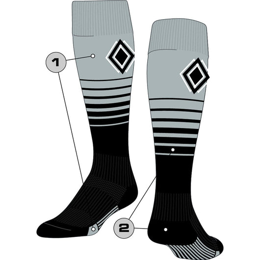 Custom Breaker Over the Calf Soccer Socks (Main/Accents, Large)