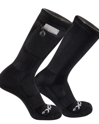 IQ socks Black -1 Pair / Large Zip Pocket Crew Socks
