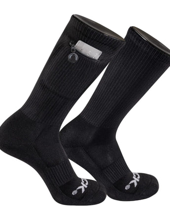 IQ socks Black -1 Pair / Medium Zip Pocket Crew Socks