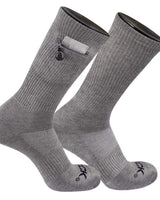 IQ socks Grey Heather -1 Pair / Large Zip Pocket Crew Socks