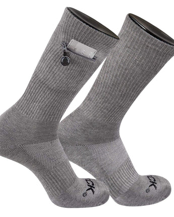 IQ socks Grey Heather -1 Pair / Large Zip Pocket Crew Socks
