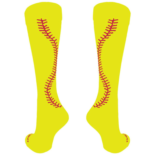MadSportsStuff customizable socks Custom Softball Socks with Stitches Over the Calf