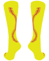 MadSportsStuff customizable socks Custom Softball Socks with Stitches Over the Calf