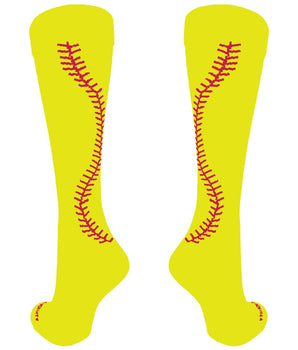 MadSportsStuff customizable socks Custom Softball Socks with Stitches Over the Calf