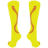 MadSportsStuff customizable socks Front/Accents / Large Custom Softball Socks with Stitches Over the Calf