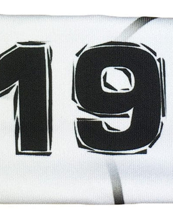 MadSportsStuff headband #19 / White Player ID Volleyball Headband (numbers 00-39)