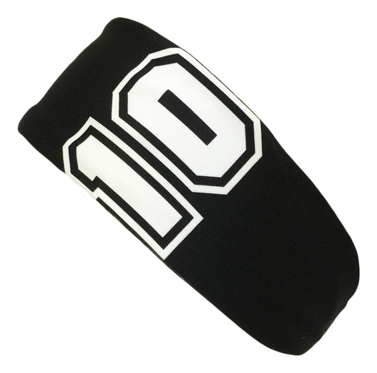 MadSportsStuff headband Black #10 / One Size Player ID Black/White Headband Basketball Volleyball Softball Soccer
