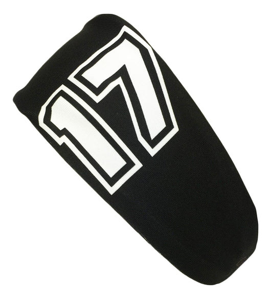 MadSportsStuff headband Black #17 / One Size Player ID Black/White Headband Basketball Volleyball Softball Soccer