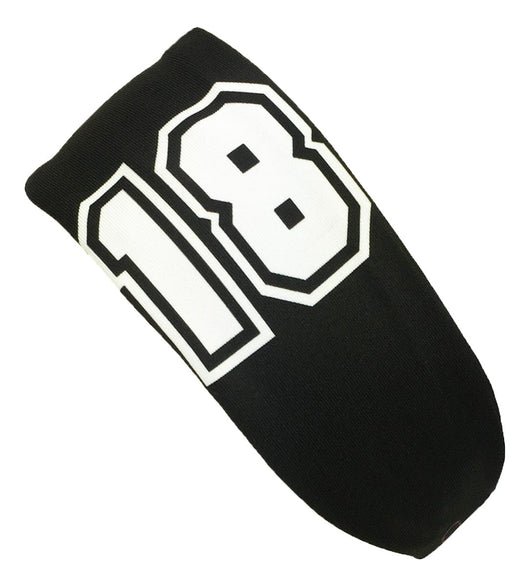 MadSportsStuff headband Black #18 / One Size Player ID Black/White Headband Basketball Volleyball Softball Soccer