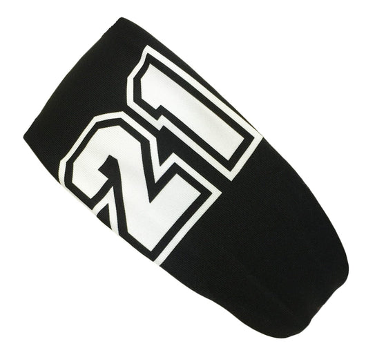 MadSportsStuff headband Black #21 / One Size Player ID Black/White Headband Basketball Volleyball Softball Soccer