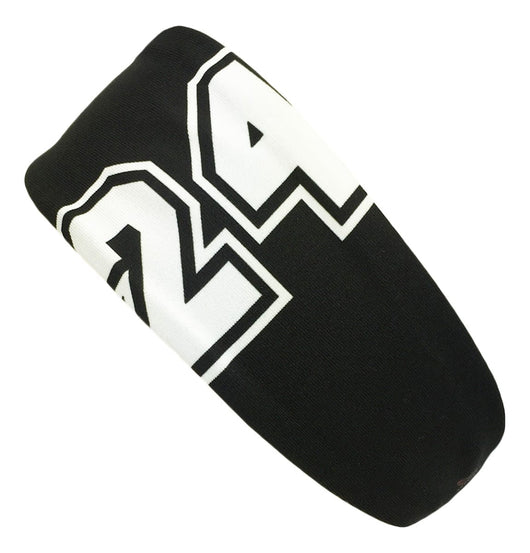 MadSportsStuff headband Black #24 / One Size Player ID Black/White Headband Basketball Volleyball Softball Soccer