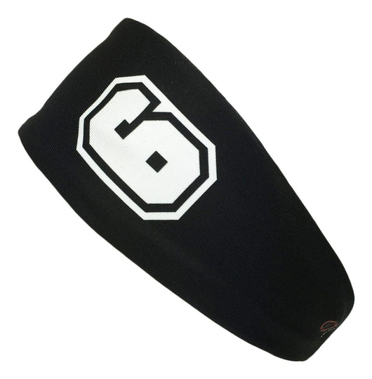 MadSportsStuff headband Black #6 / One Size Player ID Black/White Headband Basketball Volleyball Softball Soccer
