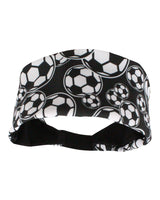 MadSportsStuff headband Black/White / One Size Crazy Soccer Headband with Soccer Ball Logos