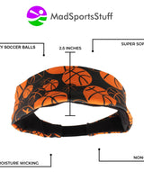 MadSportsStuff headband Crazy Girls Basketball Headband with Basketball Logos