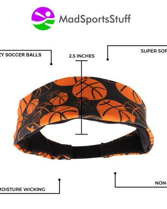 MadSportsStuff headband Crazy Girls Basketball Headband with Basketball Logos