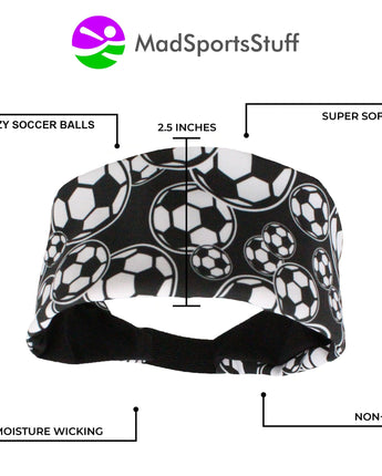 MadSportsStuff headband Crazy Soccer Headband with Soccer Ball Logos