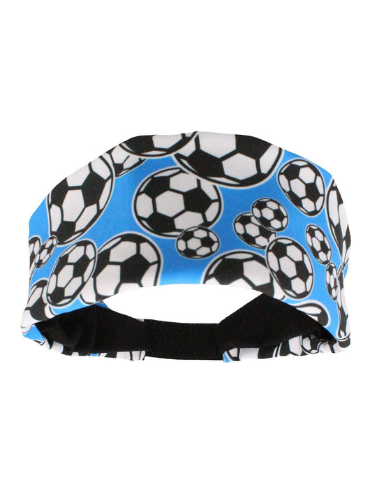 MadSportsStuff headband Electric Blue/Black / One Size Crazy Soccer Headband with Soccer Ball Logos