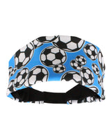 MadSportsStuff headband Electric Blue/Black / One Size Crazy Soccer Headband with Soccer Ball Logos