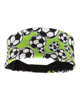 MadSportsStuff headband Neon Green/Black / One Size Crazy Soccer Headband with Soccer Ball Logos