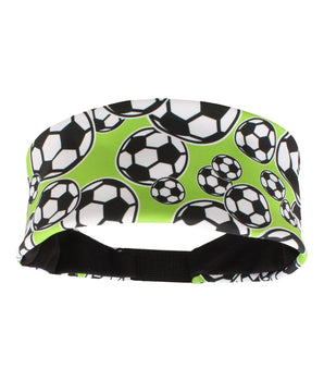 MadSportsStuff headband Neon Green/Black / One Size Crazy Soccer Headband with Soccer Ball Logos