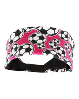 MadSportsStuff headband Neon Pink/Black / One Size Crazy Soccer Headband with Soccer Ball Logos