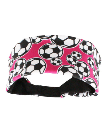 MadSportsStuff headband Neon Pink/Black / One Size Crazy Soccer Headband with Soccer Ball Logos