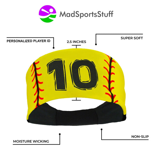 MadSportsStuff headband Player ID Softball Stitch Headband (numbers 00-39)