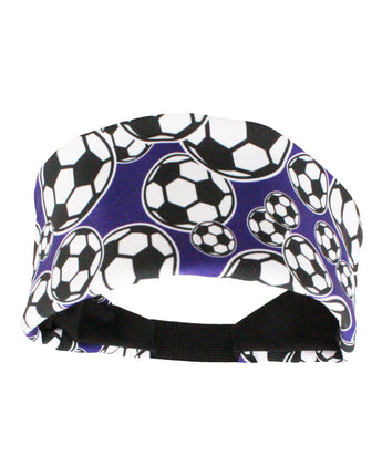 MadSportsStuff headband Purple/Black / One Size Crazy Soccer Headband with Soccer Ball Logos
