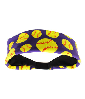 MadSportsStuff headband Purple / One Size Crazy Softball Headband with Softball Logos