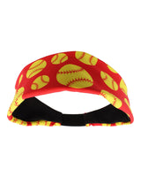 MadSportsStuff headband Red / One Size Crazy Softball Headband with Softball Logos