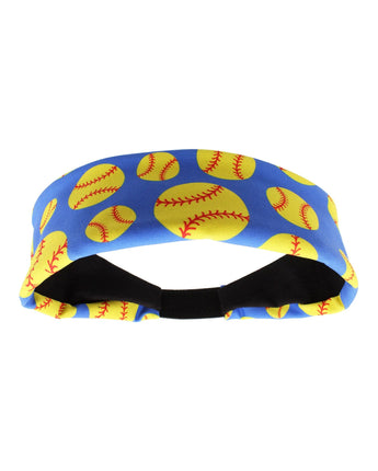 MadSportsStuff headband Royal / One Size Crazy Softball Headband with Softball Logos