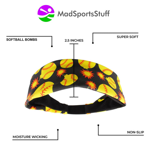 MadSportsStuff headband Softball Bomber Headband with Softball Bomb Logos