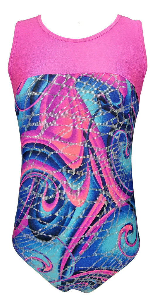 MadSportsStuff leotard Abstract Swirl / Youth 8-10 Girls Gymnastics Leotard - Kids Youth Teen Sizes Multiple Prints
