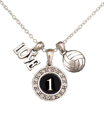 MadSportsStuff necklace #1 / One Size Custom Player Jersey ID Volleyball Necklace Multiple Numbers